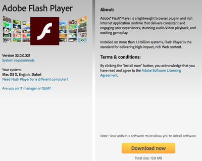 latest flash player download for mac